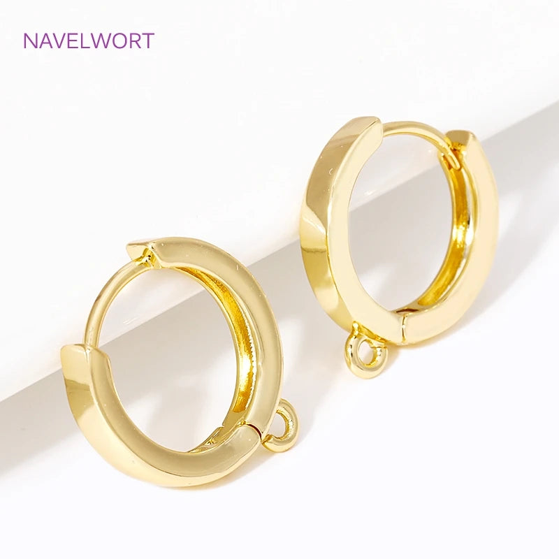 18K Gold Plated Round Earring Clasps Accessories,Clasps For Earrings,For Earring Making Supplies,DIY Jewelry Making Materials