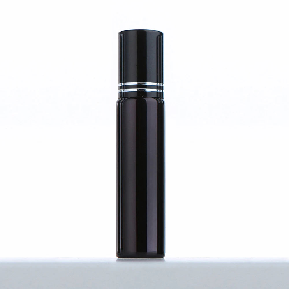 50 Pcs/Lot 10ml Electroplated Roll On Perfume Bottle Refillable Essential Oil Bottles With Box Roller Glass Vials LOGO Pay Extra