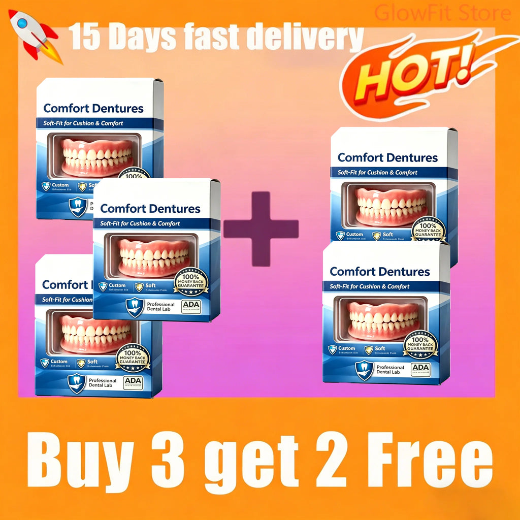 Soft Silicone Snap-On Dentures Full Set – Natural Upper&Lower Teeth,Instant Comfort Fit,Zero Glue,Realistic Smile for Men&Women
