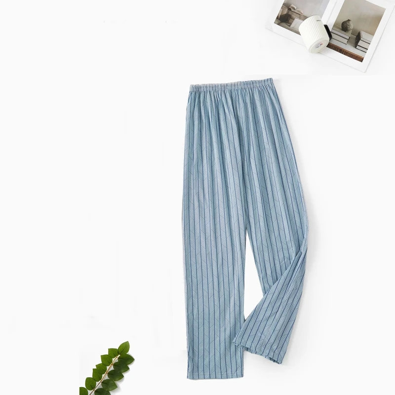 Men's Pajama Pants Thin Home Trousers Loose Large Size Spring and Autumn Summer Thin Casual Home Trousers