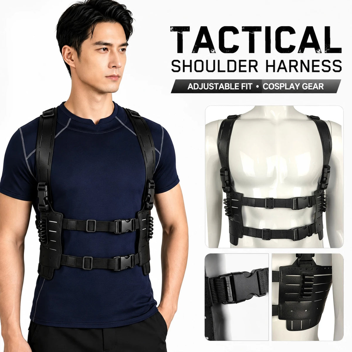 Tactical Shoulder Harness Residenttttt Evil Requiem Leon S. Kennedy Cosplay Gear for Halloween Costume Airsoft Wargame Accessory