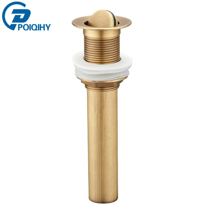 Antique Brass Pop Up Drain Bathroom Sink Push Down Pop Up Stopper Drain Washbasin Accessoires Plug Cover Waste Pipe Drainer
