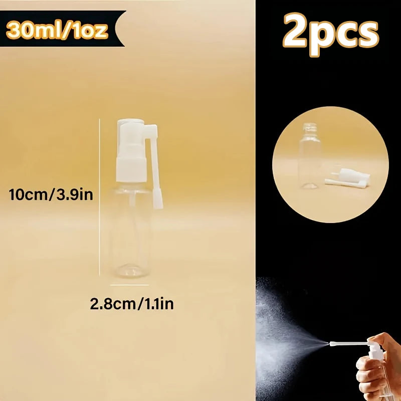 2pcs Rotatable Nozzle Spray Bottle Refillable Nasal Wash Bottle Transparent Plastic Atomizer Empty Sprayer Snoot Clean Container