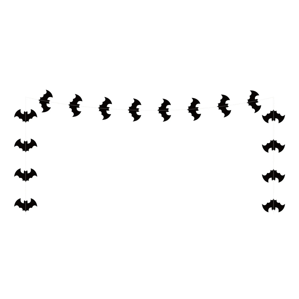 2-meter Halloween Bat Skeleton Cutout Paper Streamer Dark Style Hanging Decor Party Wall Atmosphere Fabric Hanging Decoration