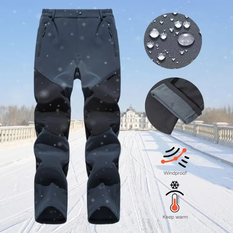 Men's Skiing Pants Hiking Fleece Lined Waterproof Winter Keep Warm Camping Trekking  Outdoor Work Hunting Trousers