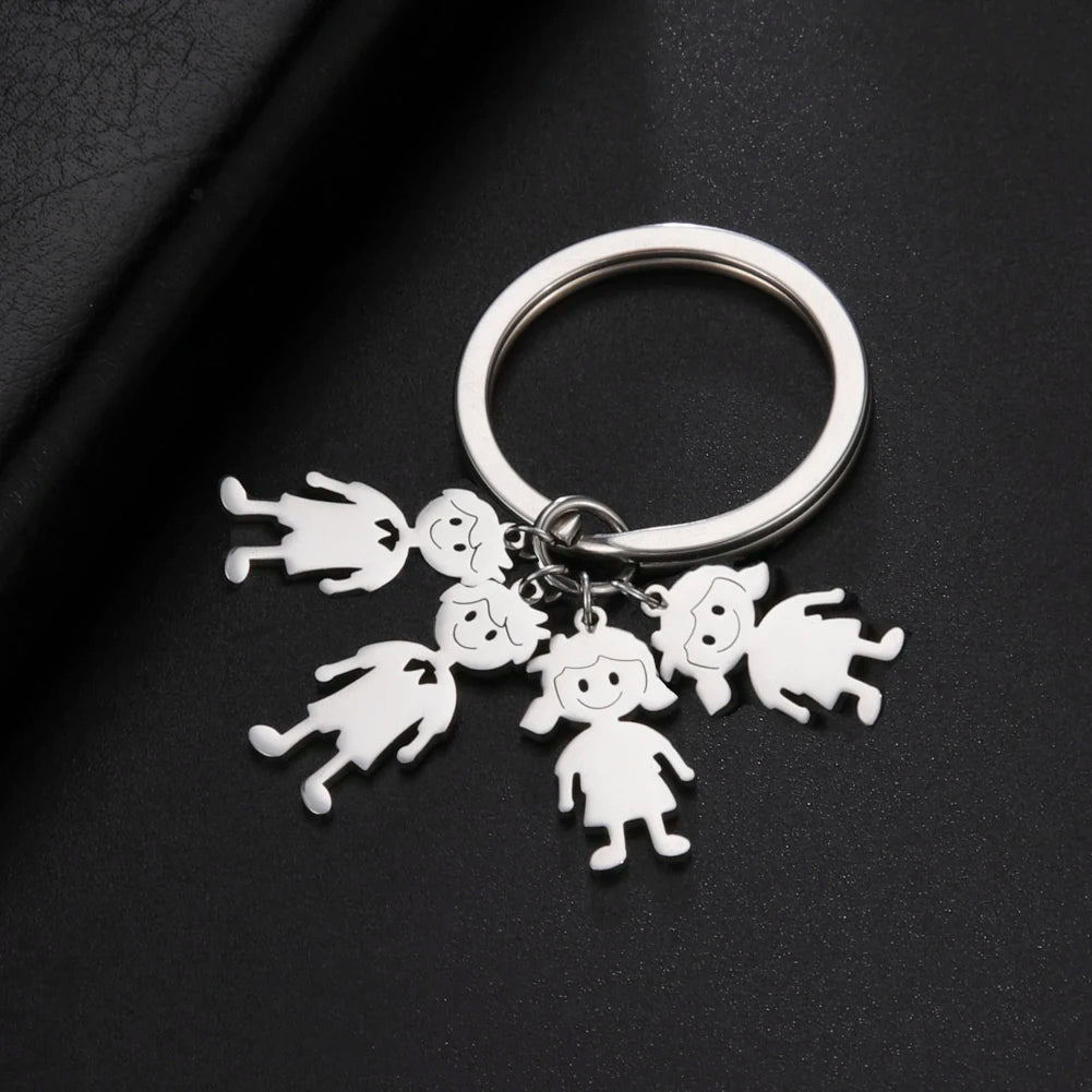 Couple Friend Custom Key Chain Personalized Keychain Family Name Gift For Women Men Father Mother Stainless Steel Charm Jewelry