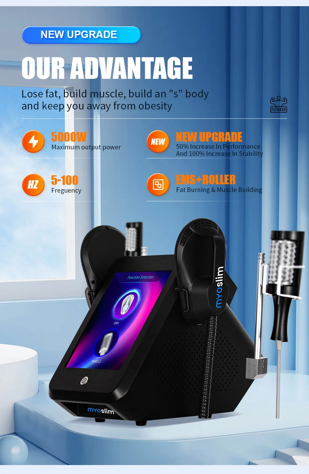 Professional EMS Inner Ball Roller Slimming Massager Machine 360 Rotating Cellulite Reduction Body Sculpting Skin Lifting