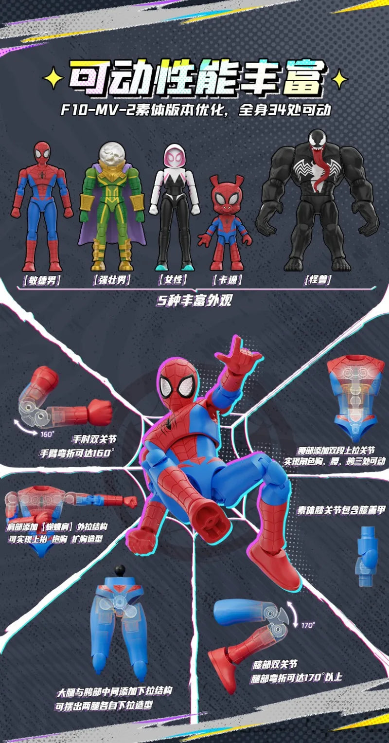 In Stock BLOKEES Marvel Comics Star Edition GV01 GV06 Spider-Man Scarlet Spider Shocker Splicing Toy Model Collection Gift