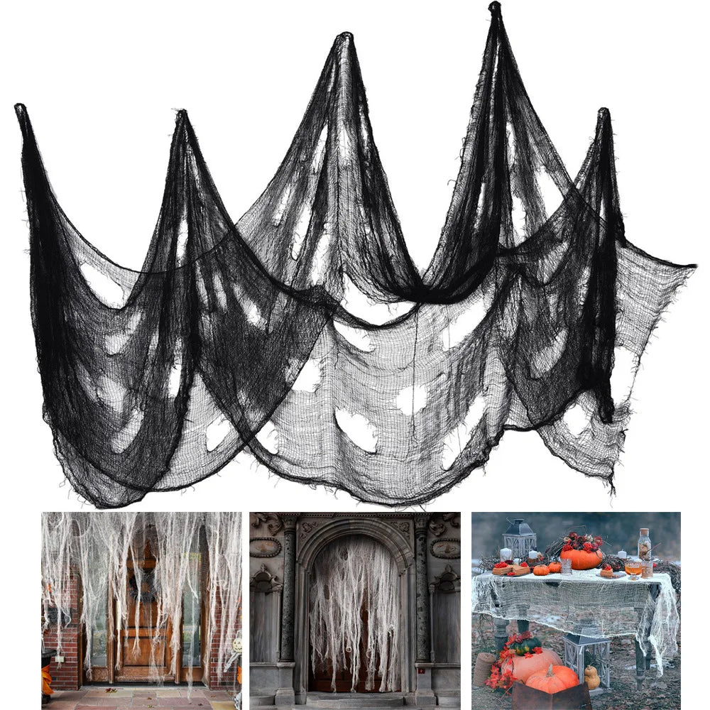 Halloween Gauze Decoration Haunted House Atmosphere Decor Accessories Scary Gauze Home Garden DIY Decoration Suplies Propshallow