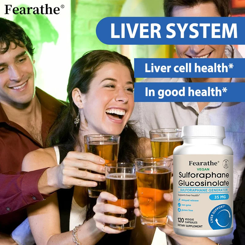 Sulforaphane Glucosinolate Capsules - Broccoli Seed Extract with Myrosinase, Liver Detox & Cellular Health Support, 120 Counts