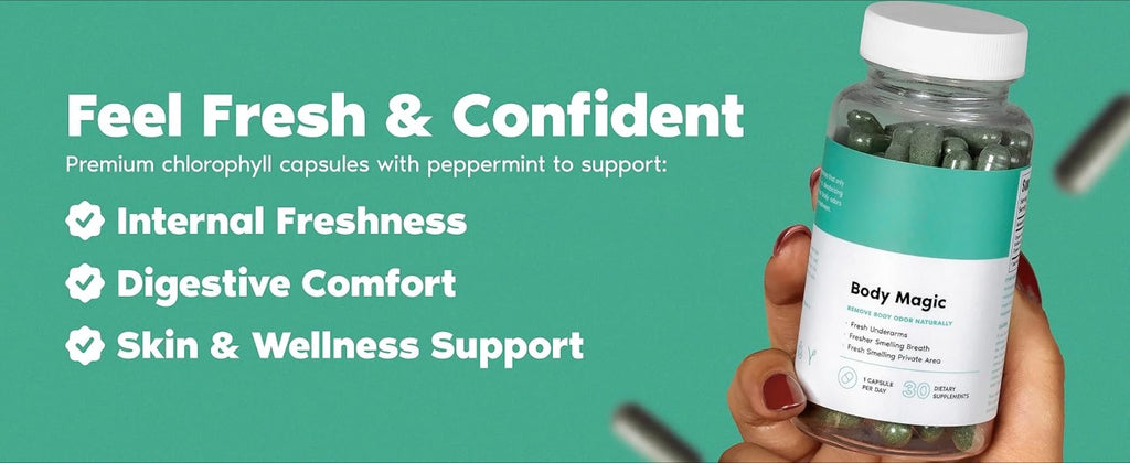 Chlorophyll Capsules with Parsley & Peppermint Leaf, Daily Freshness, Digestive Comfort & Wellness Support, Vegan 30 Count
