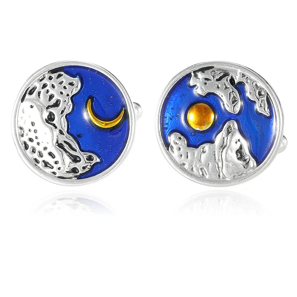 Luxury Men's Cufflinks High Quality Square Round Maple Leaf Cufflinks for Men Fashion Shirt Cufflinks Party Wedding Decorations