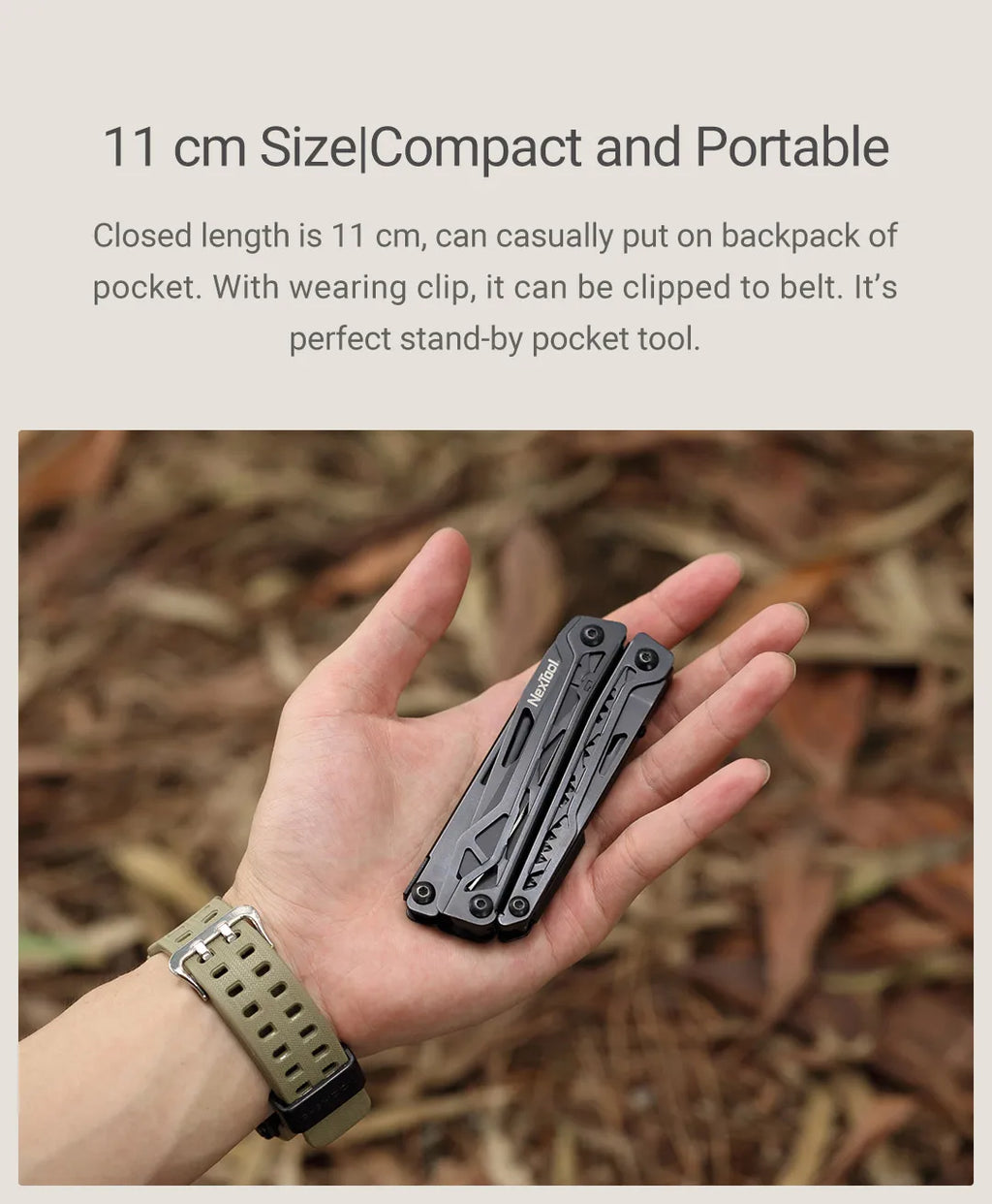 NexTool 11-In-1 Black Knight Multi-function Camping Tools Knife Outdoor Survival Folding Pliers Scissors Hand Multitool Tool Kit