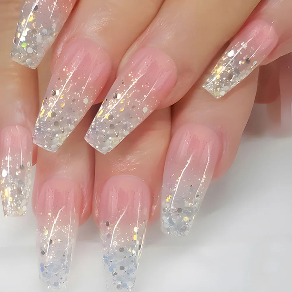 24Pcs Set Medium Long Press On Nails Spring And Summer Flower Butterfly Bee Design Reusable Daily Party Manicure Supply
