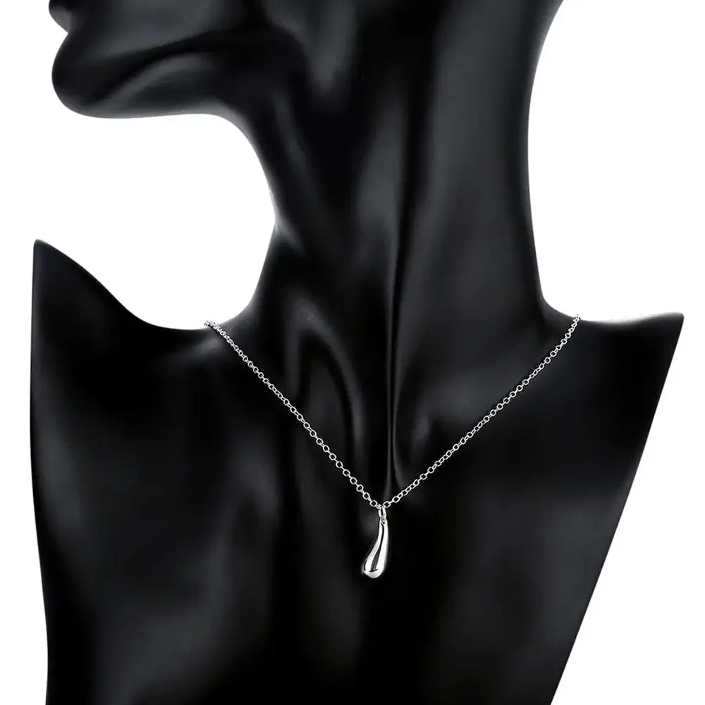 Special offer 925 Sterling Silver water drop pendant necklaces earrings Jewelry set for women Party wedding jewelry Holiday gift