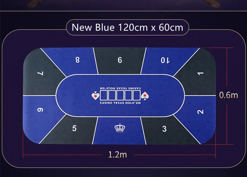 1.2*0.6m Hold'Em Texas Poker Mat Black Jack Baccarat Dice Durable Rubber Home Gaming Desk Pad