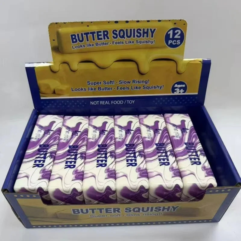 1 Box 12 Pcs Slow Rebound Squeeze Toy Butter Stick Anti Stress Release Soft Sensory Toy , Wholesale Suitable For Retail Stores