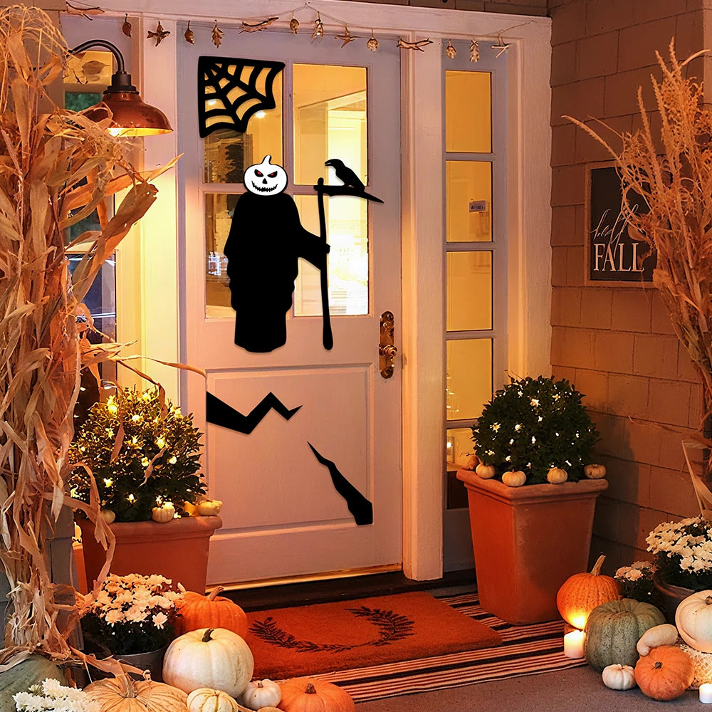 Halloween Decor Door Stickers Window Decor Skeleton Hand Pumpkin DIY Devil Witch Hat Glass Window Stickers Home Decorations