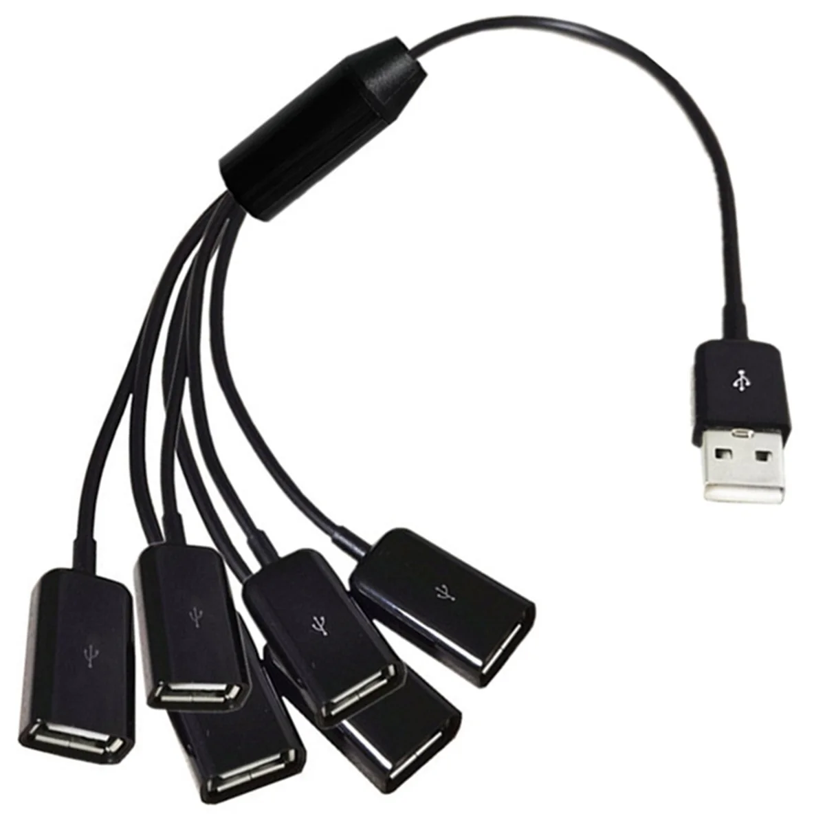 USB Extension Cable 6-in-1 USB Fast Charge 3A Charging Data Cable Y Splitter Cable USB Male to USB Female 1 to 6 Cord