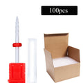 100pc/Set Nail Drill Bit Rotary Ceramic Bits Electric Manicure Milling Cutter For Machine Cuticle Remove Burr Nail Tool