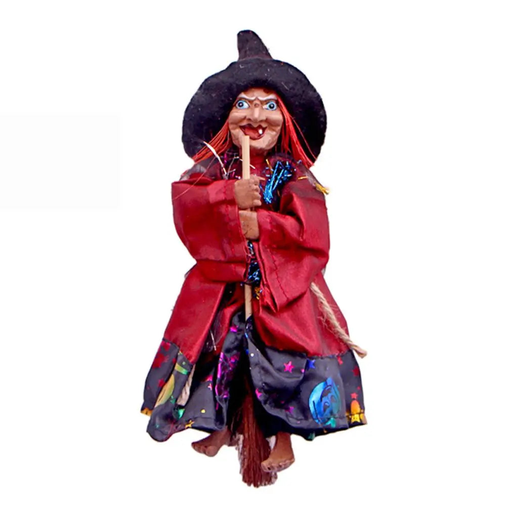 1pc Halloween Ghost Festival Witch Figurine Hanging Doll DIY Decor Pendant Ornaments for Party Haunted House Props Garden Decor