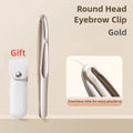 Stainless Steel Precision Tweezers for Eyebrows, Eyelashes, Beard & Mustache - High-Accuracy Round Head, Seamless Clamping Profe