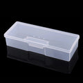 1PC Nail Art Rectangle Plastic Transparent Storage Box Nail Rhinestone Brush Pen Buffer Grinding Files Container Case