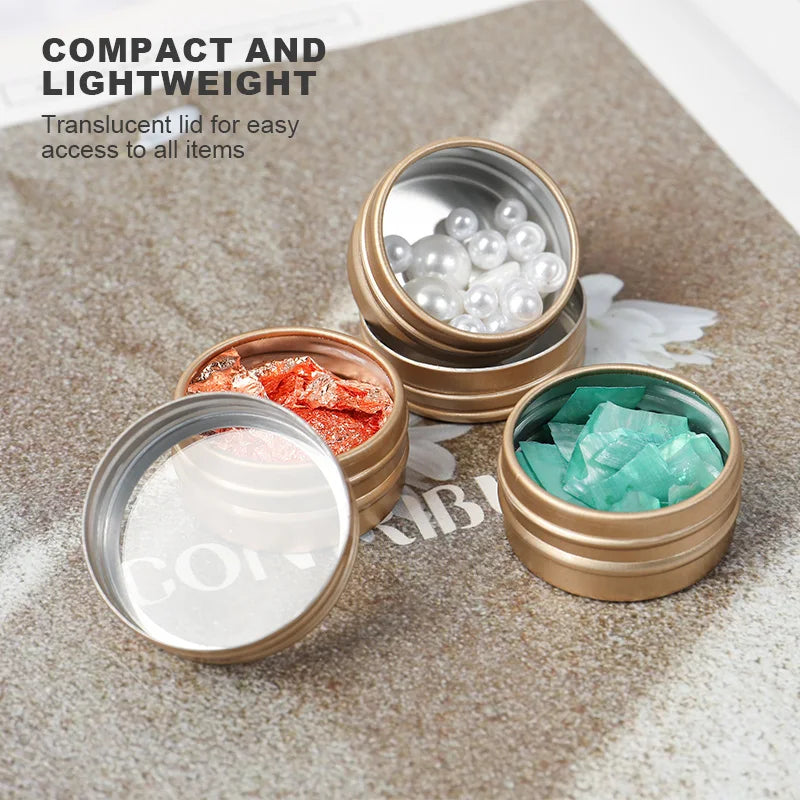 Multifunctional Silver Aluminum Empty Cans Cosmetic Container Lip Balm Nail Art Makeup Cream Jar Storage Box Nail Supplies