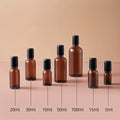 5/10/15/20/30/50/100ML Amber Roller Bottle Glass Refillable Essential Oil Perfume Bottles Roll on Vials Empty Sample Containers