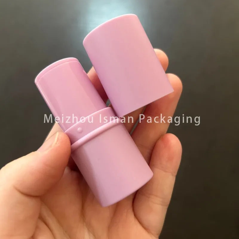 50Pcs Newest Refillable Fat 6g Matte Pink Cheek Lip Balm Packaging Foundation Stick Container Eyeshadow Concealer Stick Tubes