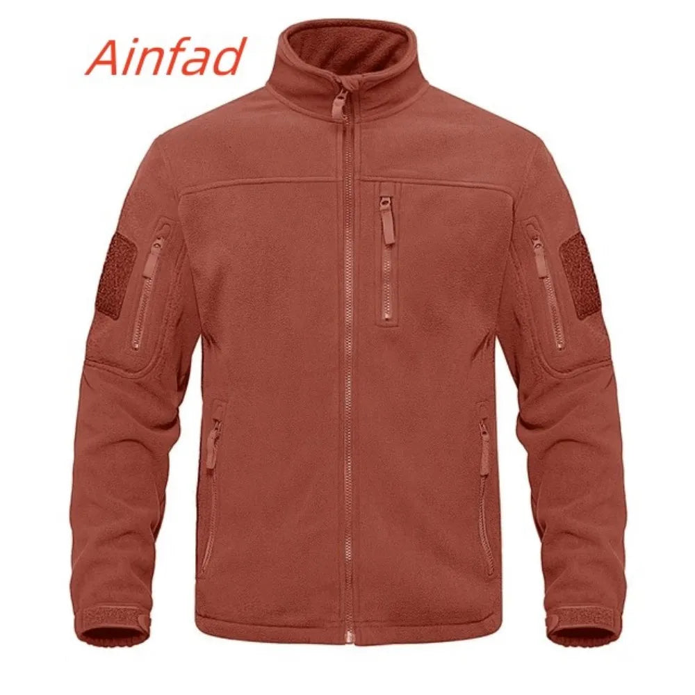Hunting Autumn Winter Men's Stand Collar Fleece Coat Jacket Thermal Mid-Rise Jacket