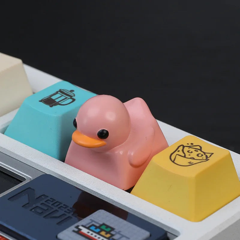 1PC Cute Duck Personalized Resin KeyCap Cartoon Decoration Gaming Key Cap for Cherry Mx Switch Gamer Mechanical Keyboard Gift