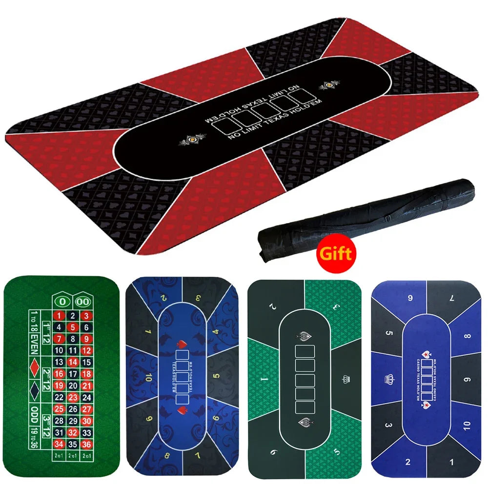 1.2*0.6m Hold'Em Texas Poker Mat Black Jack Baccarat Dice Durable Rubber Home Gaming Desk Pad