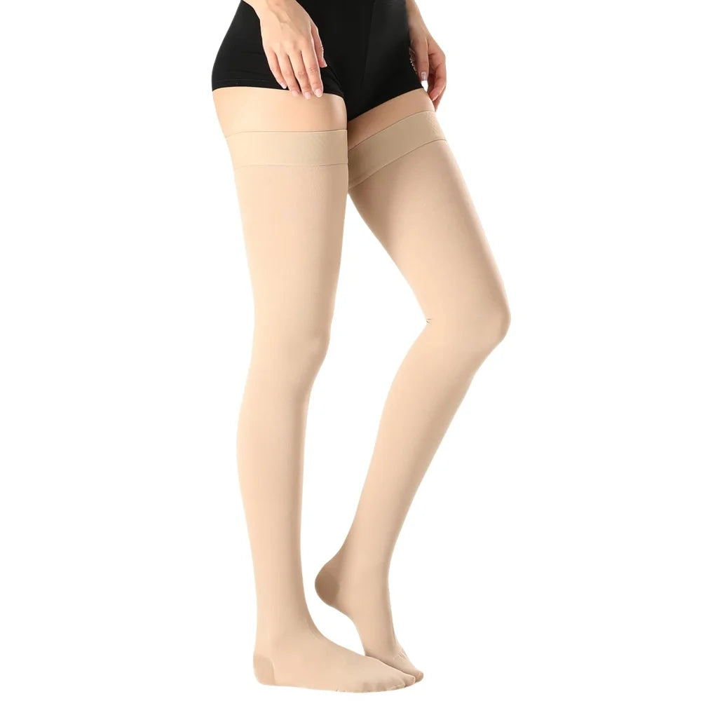 20-30mmHg Thigh High Compression Stockings Closed Toe Socks Women Men Varicose Veins Socks Leg Brace Compression Sleeves