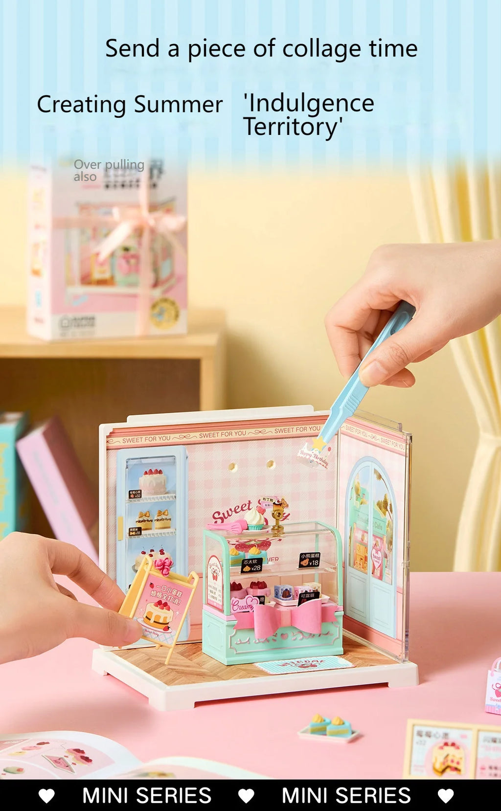 Mini Building Blocks DIY House Kit, Micro-Scale Scene Models Creative Gift for Women, Super World Tiny Craft