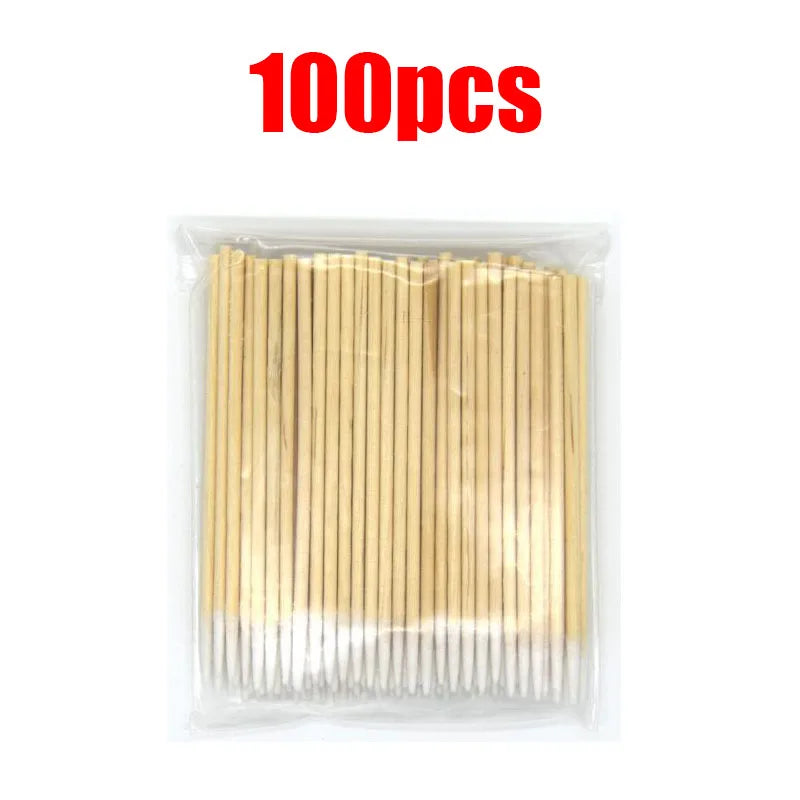 100/300/600pcs Disposable Nail Wood Cotton Swab Clean Sticks Lint-Free Wood Nail Cleaning Bud Wooden Tip Nail Polish Remover