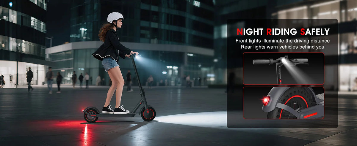 OBX 350W Motor Folding Electric Scooter For Adults 36V 5.2AH Battery Rang 8.5'' Solid Tire 18MPH 15Miles Long Range APP Control
