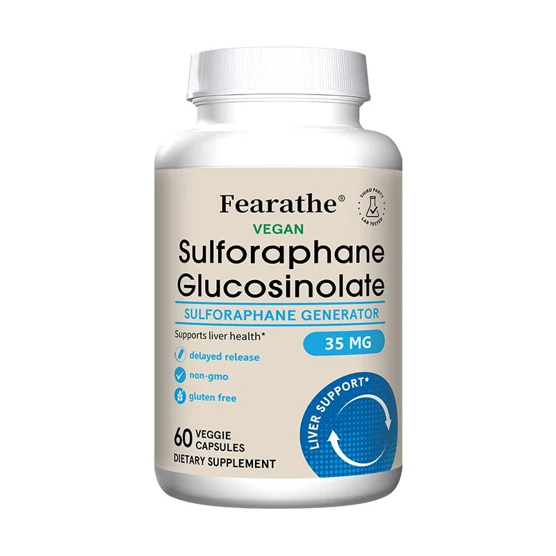 Sulforaphane Glucosinolate Capsules - Broccoli Seed Extract with Myrosinase, Liver Detox & Cellular Health Support, 120 Counts