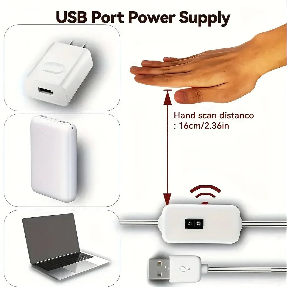 Smart USB Led Strip Light SMD2835 5V Motion Sensor Hand Scan ON OFF Control Backlight Tape for TV Kitchen Cabinet Wardrobe