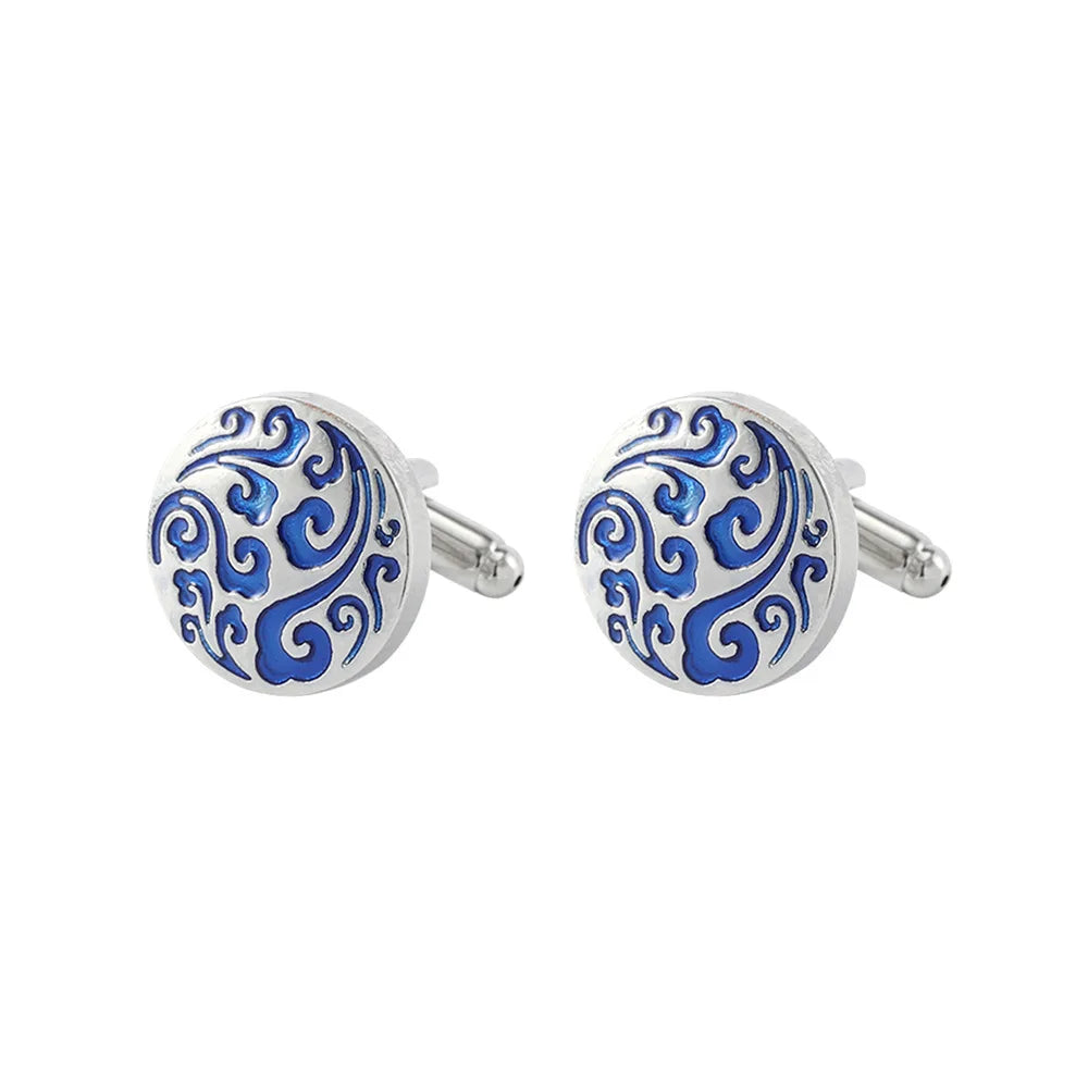 Luxury Men's Cufflinks High Quality Square Round Maple Leaf Cufflinks for Men Fashion Shirt Cufflinks Party Wedding Decorations