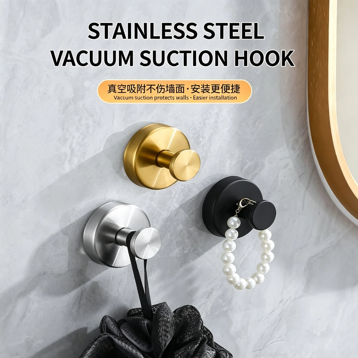 1/4pcs Vacuum Suction Cup Hooks Punch Free Bath Sucker Hook Wall Hook Hanger Glass Kitchen Bathroom Hooks for Towel Handbag