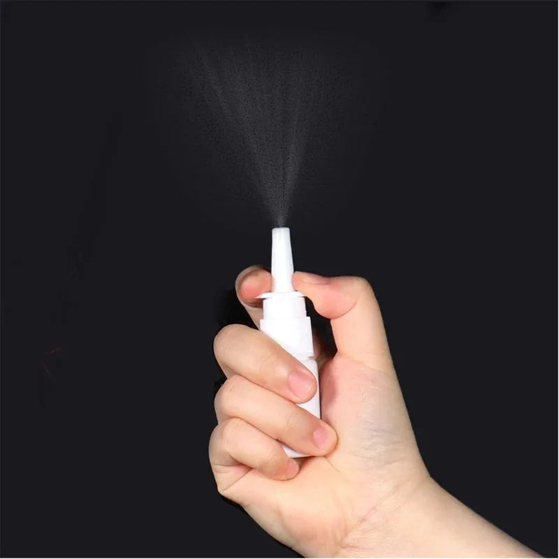 20/50/100pcs Customized 10ml HDPE Black Nasal Spray Bottle with Fine Black Nasal Sprayer Empty White Mist Nose Sprayer Bottle