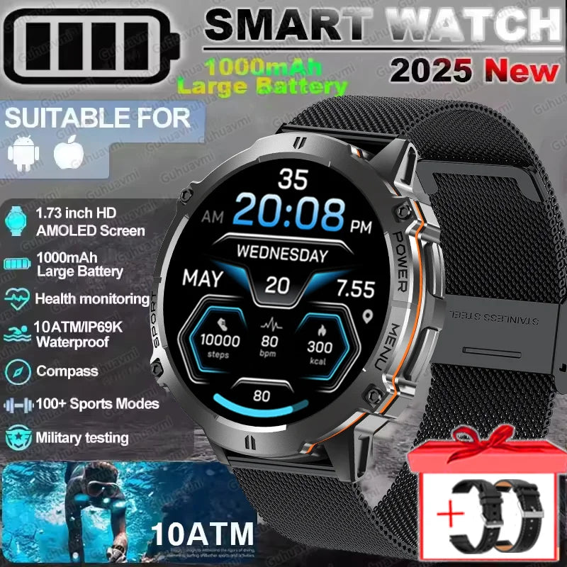 2025 Original TANK X3 Ultra 1000mAh Battery Smart Watch Men GPS Outdoor Sports Fitness Smartwatch 10ATM Waterproof Swim Watches