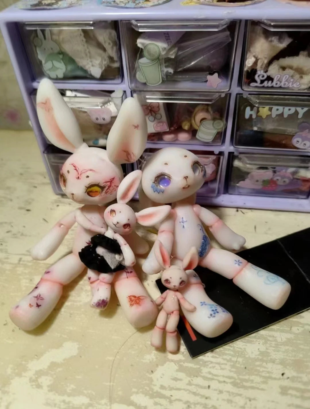 Bjd mini rabbit doll Kawaii rabbit DIY toy free shipping