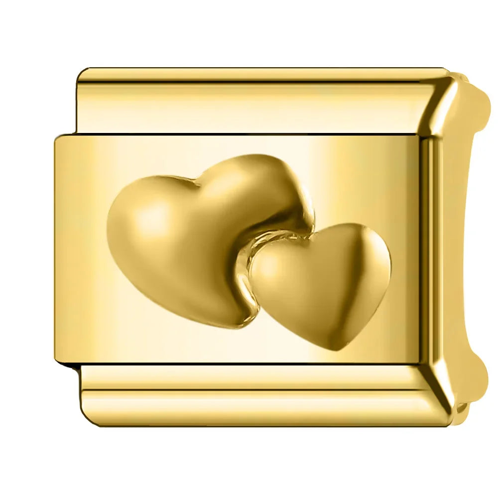 Trusta 2024 Fashion Shiny Golden Colour Charm Italian Links 9mm Bracelet Stainless Steel for Women DIY Jewelry Wholesale N009