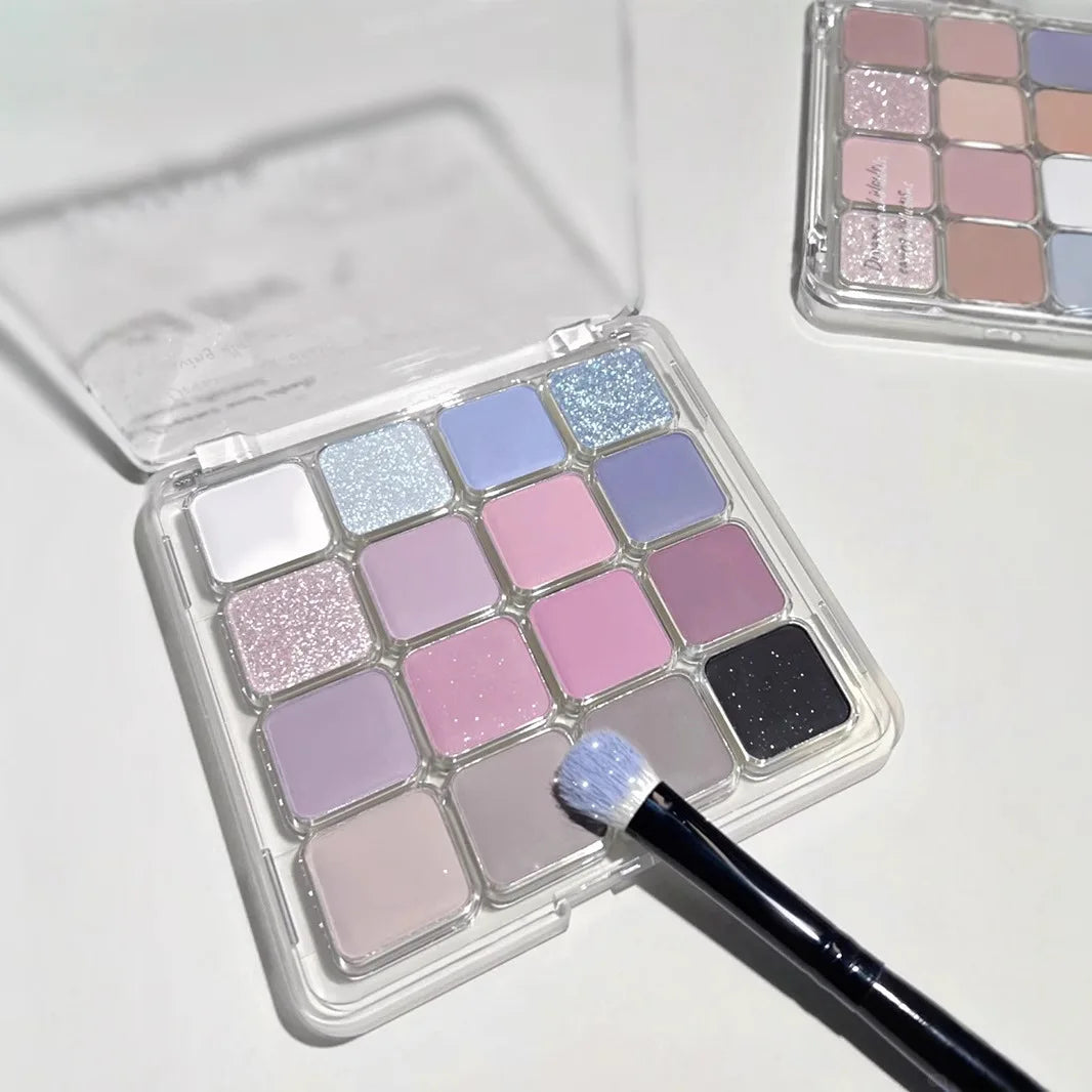 16 Color Eyeshadow Palette Matte Low Saturation Waterproof Glitter Blue Eye Shadow Long Lasting Pink Eyes Makeup Korean Cosmetic