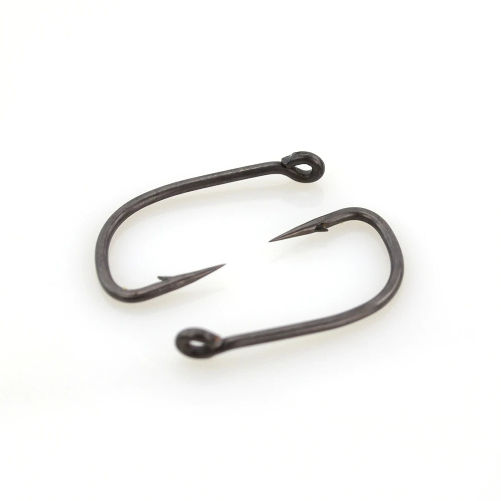 15pcs PTFE Coated High Carbon Steel Barbed Fish Hook With Eye  Carp Fishing Accessories X702