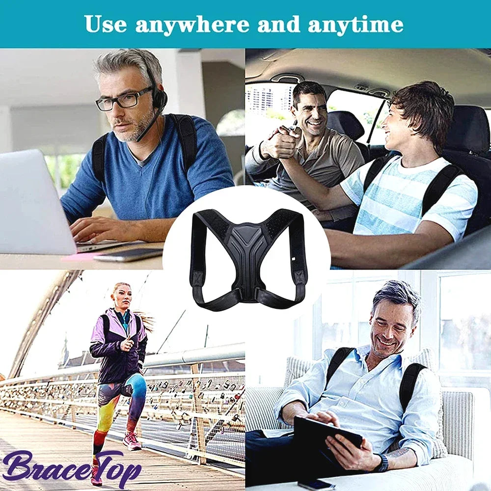 Adjustable Back Shoulder Posture Corrector Belt Clavicle Spine Pain Relief Support Reshape Your Body Home Office Back Neck Brace