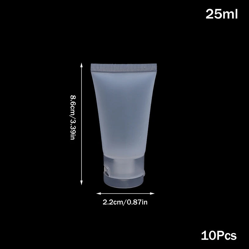 10Pcs Refillable Clear Squeeze Lotion Container Bottle Empty Matte Tube Travel Pack Cosmetic Cream Lotion Shampoo Bath Dispenser