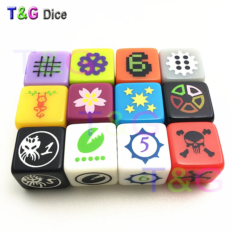 T&G Dice Customize Dice with LOGO, Engraved or Print Pattern D4-D100 for Board Game DND TRPG Entertainment